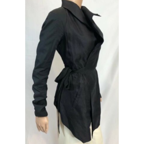 Ricky Owens Womens Jacket Rain Coat Tied Belt 40 S